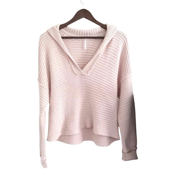 Free People Womens Marlie Pink Slouchy Drop Shoulder Pullover Sweater - Picture 3 of 8